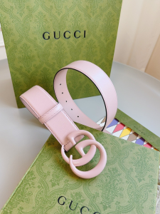 Gucci GG Buckle Pink Calf Belt 40MM