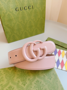 Gucci GG Buckle Pink Calf Belt 40MM
