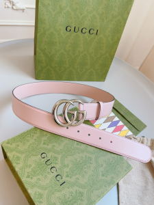 Gucci GG Buckle Pink Calfskin Belt 40MM