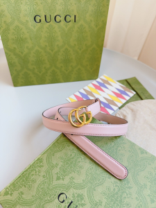 Gucci GG Buckle Pink Leather Belt 20MM