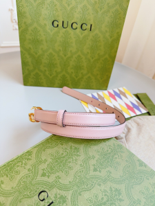 Gucci GG Buckle Pink Leather Belt 20MM
