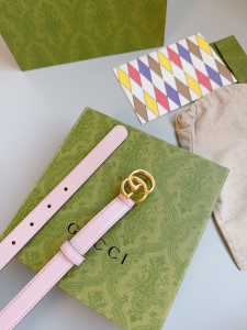 Gucci GG Buckle Pink Leather Belt 20MM