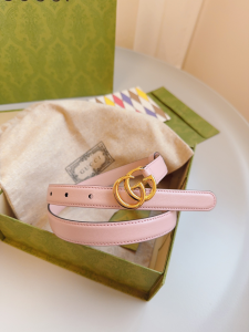 Gucci GG Buckle Pink Leather Belt 20MM