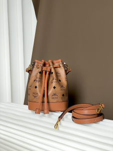 MCM Mini Dessau Bucket Drawstring Bag Brown MCM Mini Dessau Bucket Drawstring Bag Brown