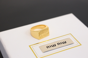 Miu Miu Logo Gold Rings