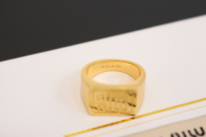 Miu Miu Logo Gold Rings