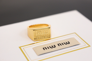 Miu Miu Logo Gold Rings