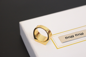 Miu Miu Logo Gold Rings