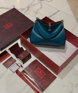 ETRO Vela Blue Leather Hobo Shoulder Bag ETRO Vela Blue Leather Hobo Shoulder Bag