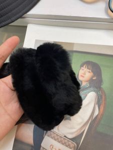 UGG Double Cuff Sheepskin Gloves Black