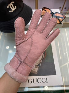 UGG Double Cuff Sheepskin Gloves Pink