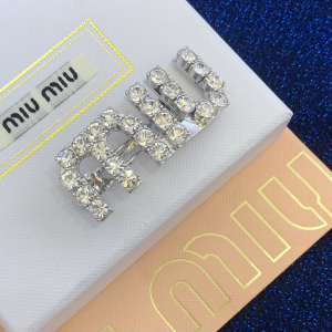 Miu Miu Crystal MIU Logo Hiar Clips