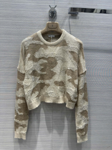 Brunello Cucinelli Sequin Camo Crewneck Camoflauge Intarsia Jumper Brunello Cucinelli Sequin Camo Crewneck Camoflauge Intarsia Jumper