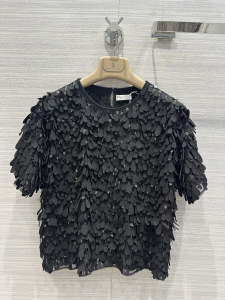 Brunello Cucinelli Tulle Base Top Allover Jazz Drops Black Brunello Cucinelli Tulle Base Top Allover Jazz Drops Black