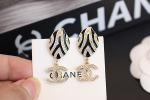 Chanel Crystal CC Drop Earrings