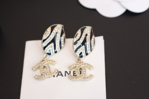 Chanel Crystal CC Drop Earrings