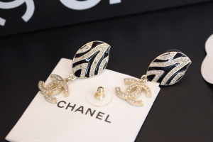 Chanel Crystal CC Drop Earrings