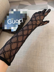 Gucci Black GG Lace Long Sleeve Gloves