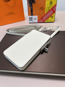 Hermes Hac a Box Phone Case with Shoulder Strap White Hermes Hac a Box Phone Case with Shoulder Strap White
