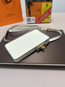 Hermes Hac a Box Phone Case with Shoulder Strap White Hermes Hac a Box Phone Case with Shoulder Strap White