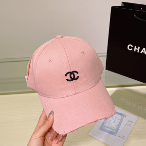 Chanel CC Logo Pink Canvas Baseball Cap Hat