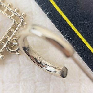 Chanel Black Metal Pendant Earrings