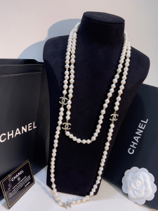 Chanel Crystal CC Pearls Long Necklaces
