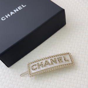 Chanel Logo Gold Metal Hair Clip