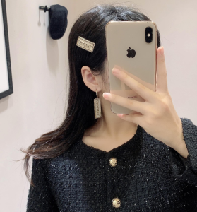 Chanel Logo Gold Metal Hair Clip