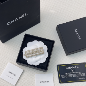 Chanel Logo Gold Metal Hair Clip