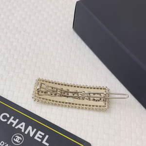 Chanel Logo Gold Metal Hair Clip
