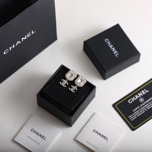Chanel Crystal CC Pendant Earrings