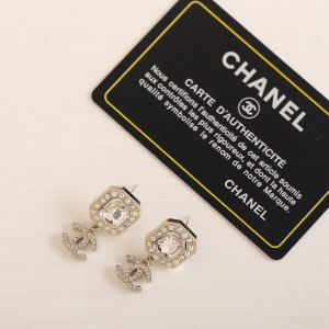 Chanel Crystal CC Pendant Earrings