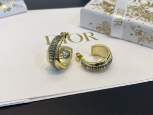 Dior Code Gold Blue Lacquer Earrings