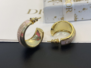 Dior Code Gold Pink Lacquer Earrings