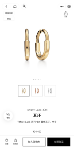 Tiffany Lock Yellow Gold Earrings