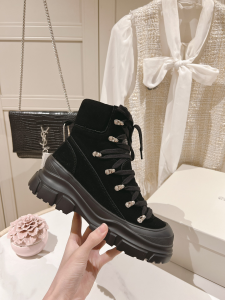 Brunello Cucinelli shearling trimmed leather and suede ankle boots Black Brunello Cucinelli shearling trimmed leather and suede ankle boots Black