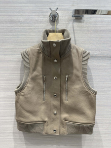 Hermes Gray Leather Vest Gilet
