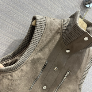 Hermes Gray Leather Vest Gilet