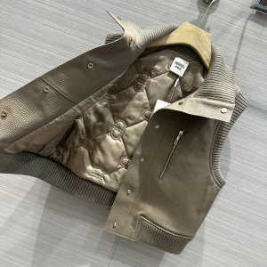 Hermes Gray Leather Vest Gilet