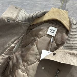 Hermes Gray Leather Vest Gilet