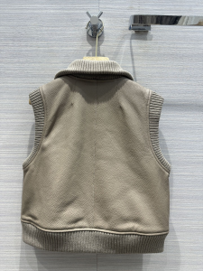 Hermes Gray Leather Vest Gilet