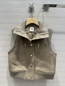 Hermes Gray Leather Vest Gilet
