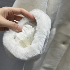 Prada White Shearling Fur Coat
