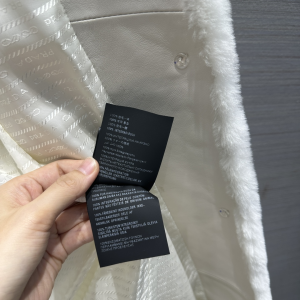 Prada White Shearling Fur Coat