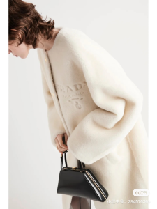 Prada White Shearling Fur Coat