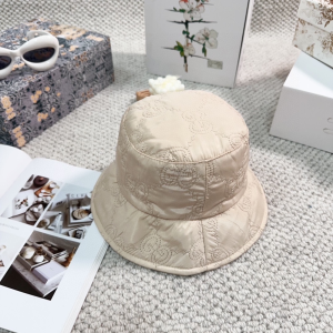 Gucci Beige GG Nylon Bucket Cap Hat