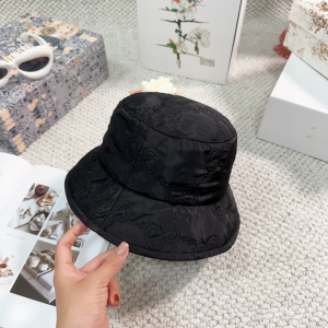 Gucci Black GG Nylon Bucket Cap Hat