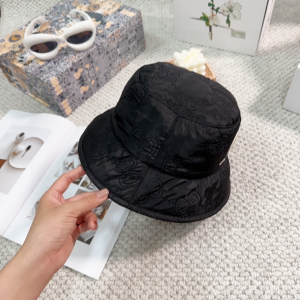 Gucci Black GG Nylon Bucket Cap Hat