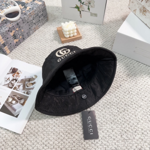 Gucci Black GG Nylon Bucket Cap Hat